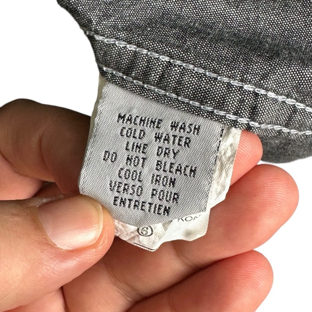 Marithe Francois Girbaud Oversized Men's Large Gray Chambray Shirt Hip Hop 90s - Picture 7 of 11